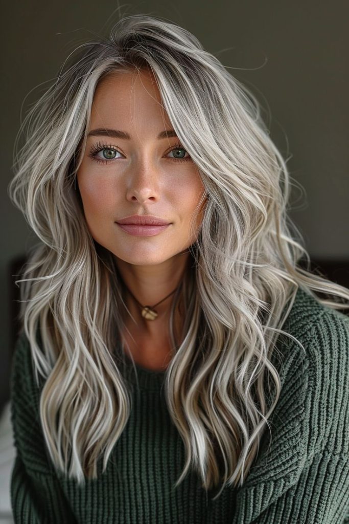 34 Balayage Inspirations for Women Over 50 with Long Hair 1 Aging Gracefully Silverhair Highlights That Looks Amazing