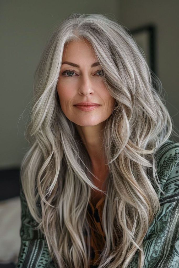 47 Refreshing Long Hair Ideas for Women Over 50 2 Aging Gracefully Silverhair Highlights That Looks Amazing