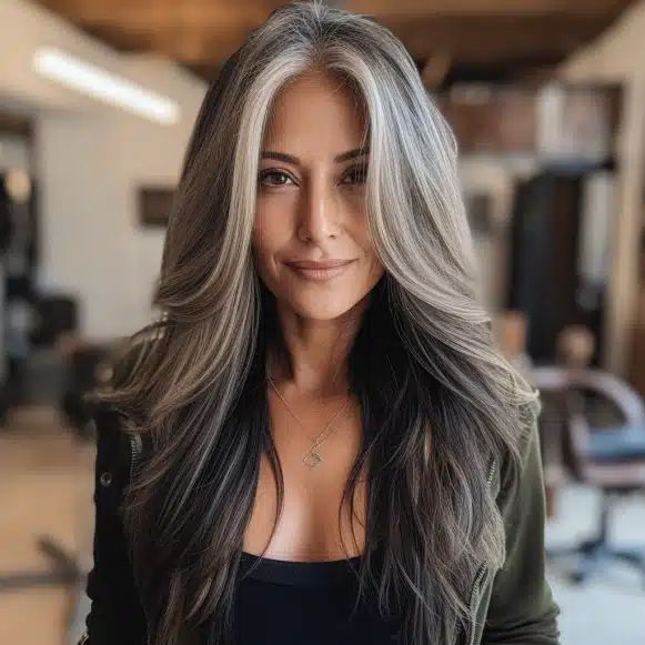 Women Over 50 Are Embracing These 50 Flattering Long Hairstyles For A Youthful Look Aging Gracefully Silverhair Highlights That Looks Amazing