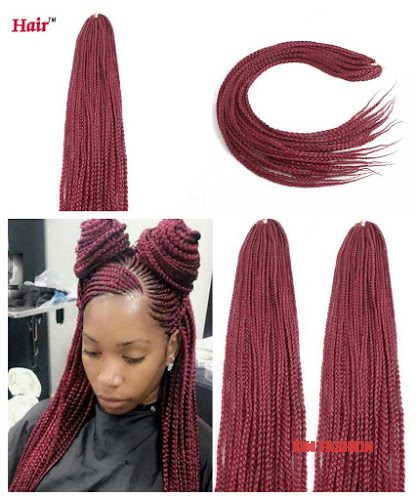 6 Packs 30 Inch Long Box Braid Box Braids Blonde and Black