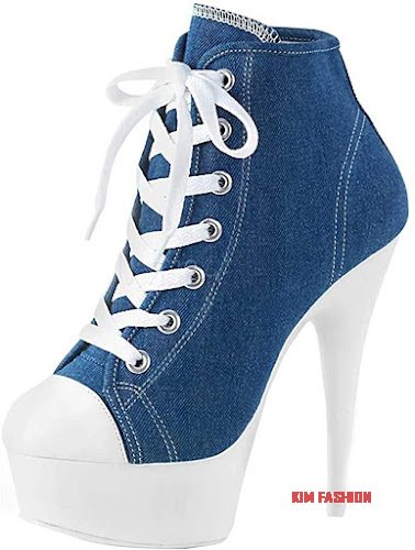 blue and white pleasers Head Turner Pleaser Heels that looks amazing