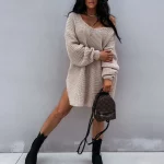 Loose Knit Sweater Boho Mini Knit Tunic Women Sweater Dress Baddie Outfit 30 Best Baddie Outfits Ideas