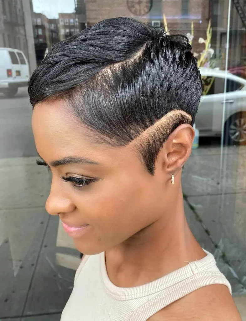 Edgy Pixie Cut with Shaved Sides 15 Short Elegant Hairstyles That Radiate Sophistication