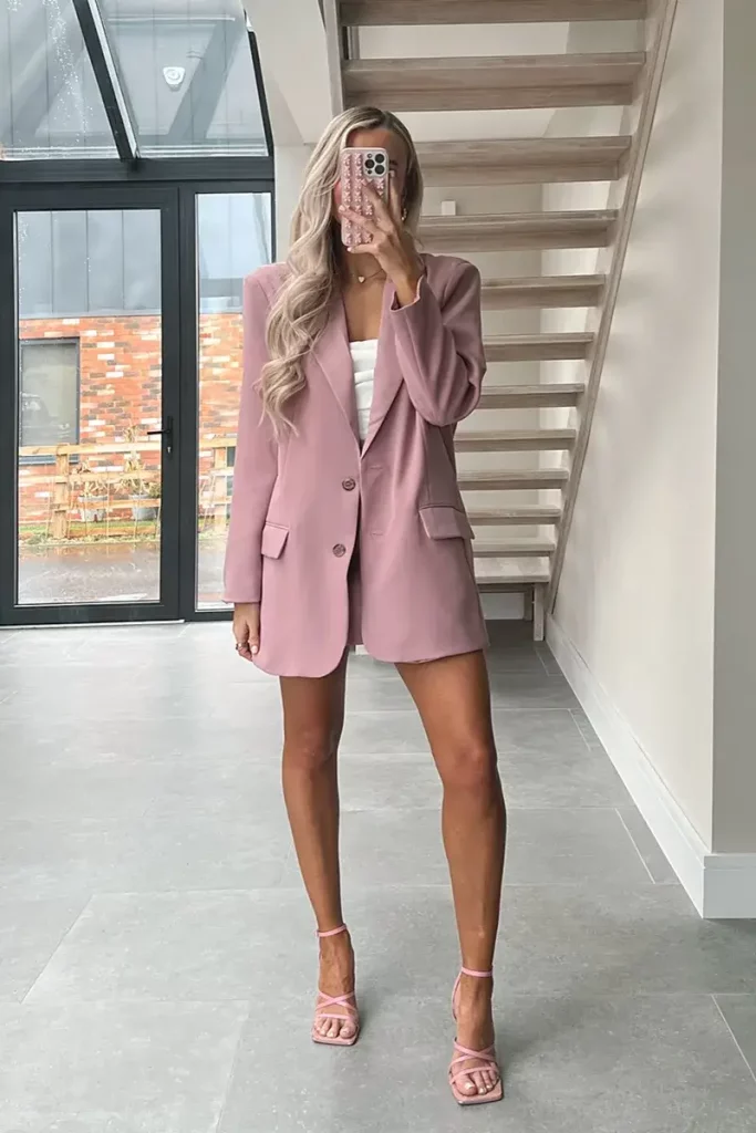 Light Pink Blazer Skirt 