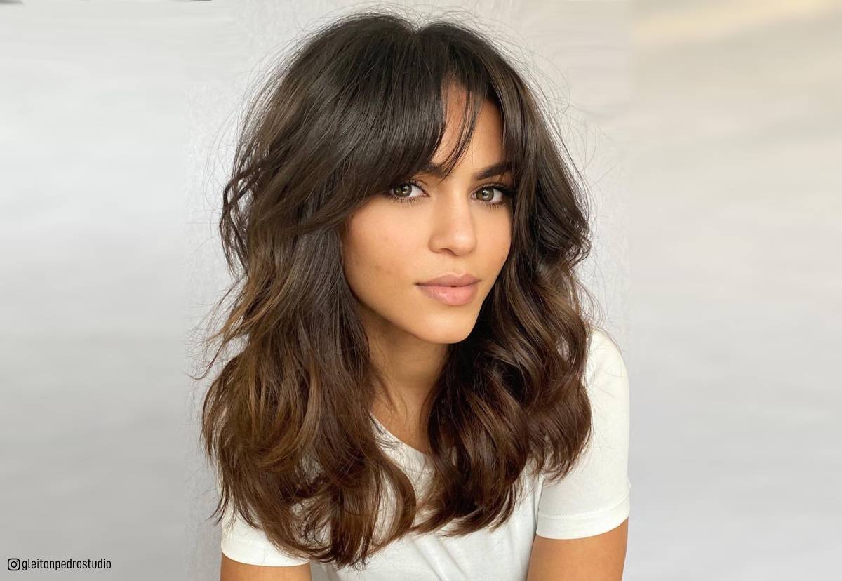 Long Wavy Hair with Wispy Bangs