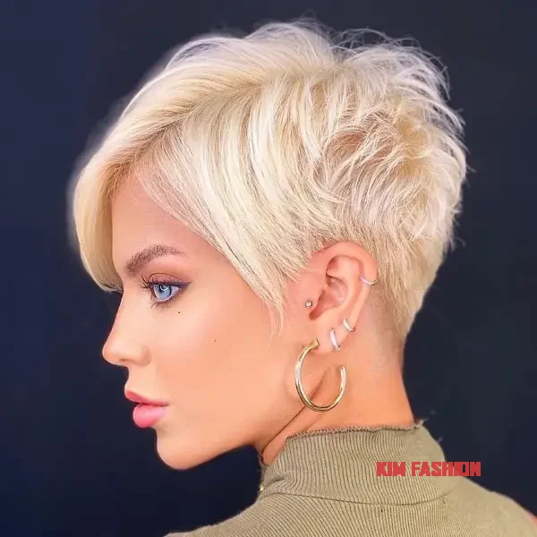 Elegant short Side-Swept Pixie Cut