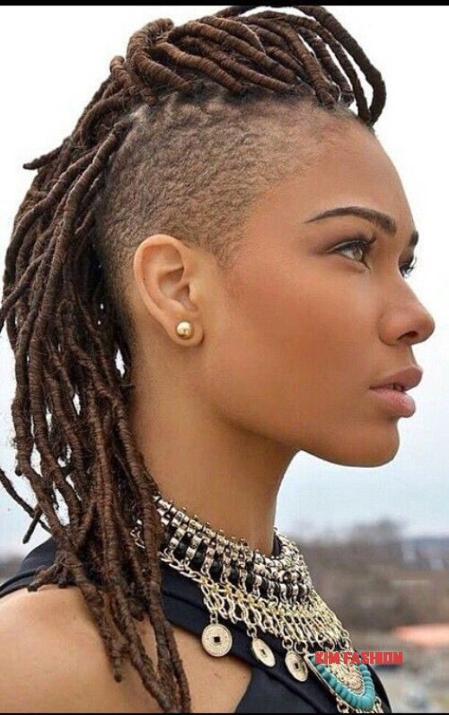 Mohawk Locs Side Cut with Short Shaved Braids 