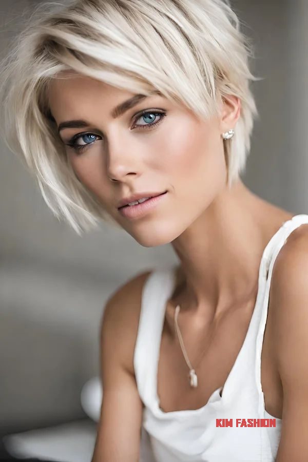 Boost Volume with These Chic Hairstyles for Thin Hair| Short Spikey blonde hairstyle| Blonde short haircut| Cute Blonde hair| elegant hairstyle. 