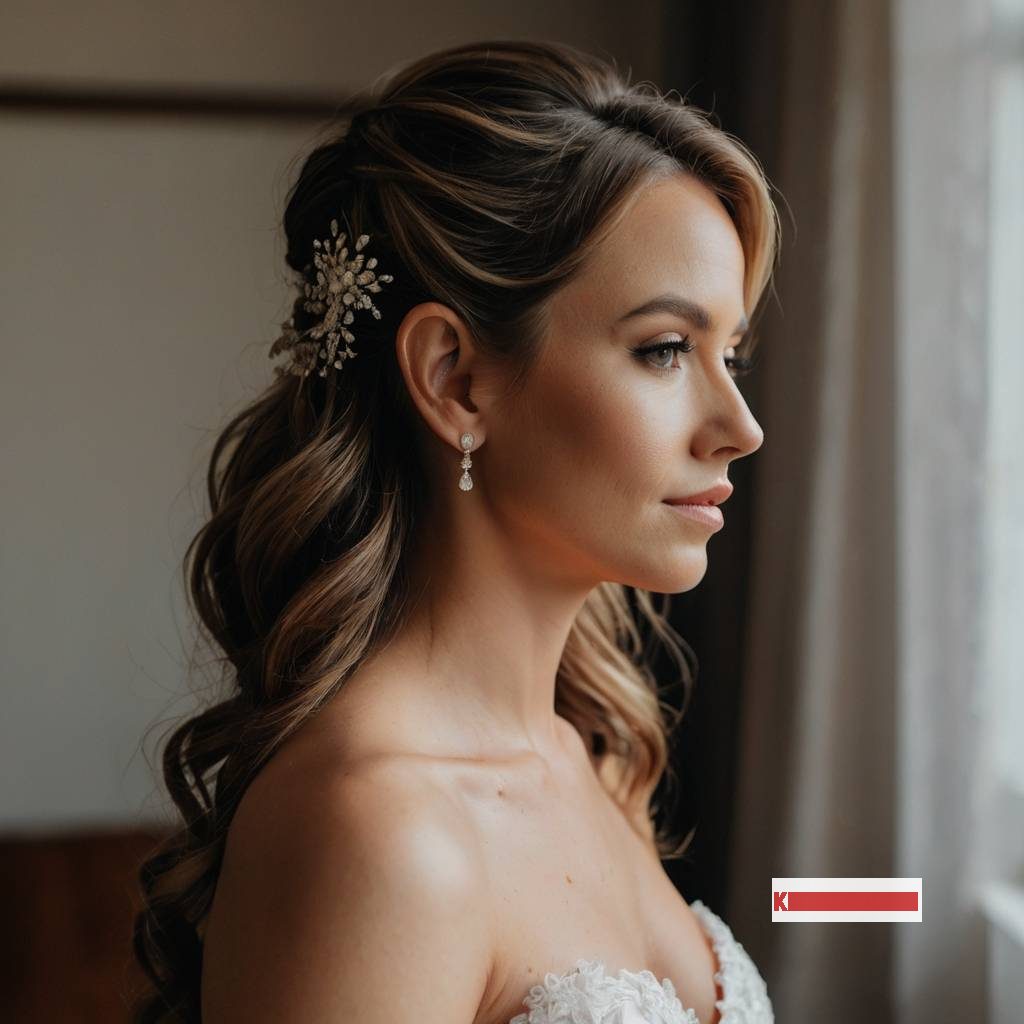 Lowlight Hair Down Style For Weddings