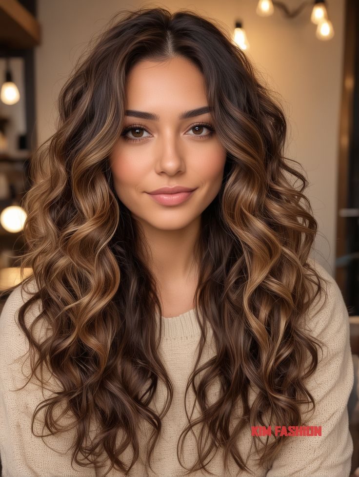 18 Low Maintenance Brunette Balayage Hair Ideas You Must Try in 2024 Long Curly Hair Inspo