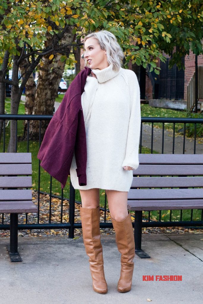 Chic Fall Outfits with Brown Knee High Boots