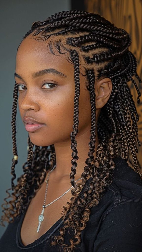 24 Medium Knotless Braids with Bouncy Curly Ends for Regal Charm Get the Look: The Hottest Braided Hairstyles Right Now