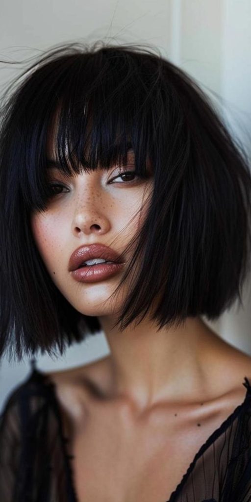 Fringe Bob: A bob with a full, blunt fringe for a dramatic effect.