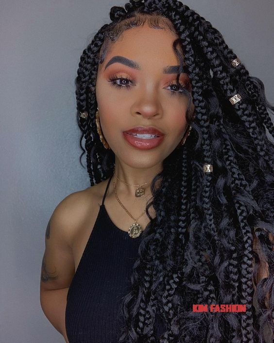 40 Bohemian Boho Goddess Box Braids Hairstyles For Boho braids www.kim fashion.net Boho Braids with Shaved Sides: 20 Stylish Hairstyles to Try