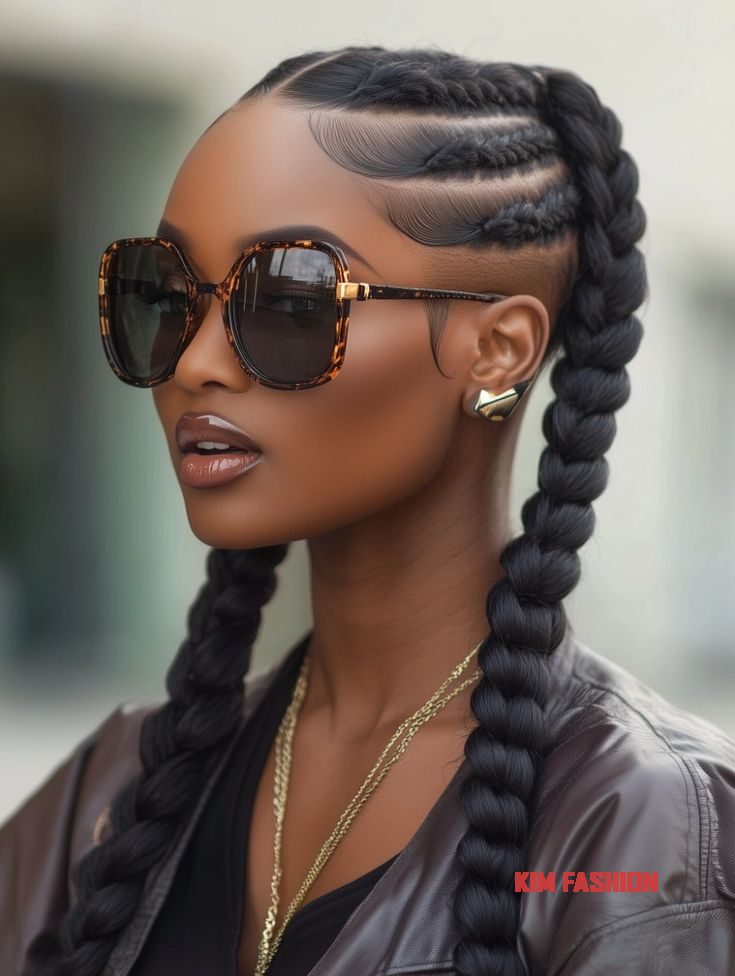 Double Dutch Braids with Shaved Sides