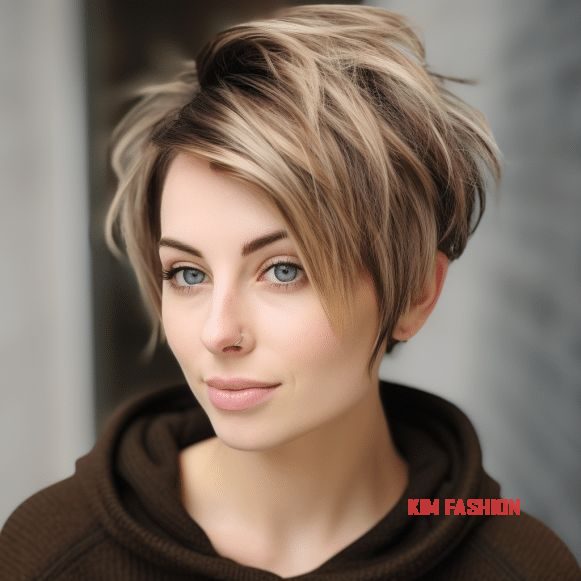 Layered Pixie: Layers add dimension and volume, great for fine hair.