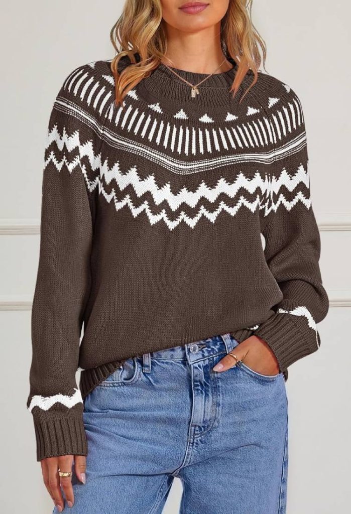 Fall Oversized Color Block Striped Sweater Brown 21 Fall Aesthetic Sweater Ideas