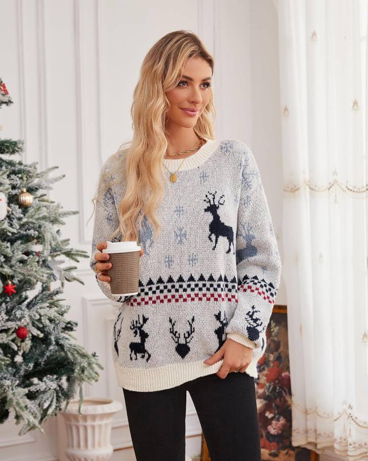 Holiday Soft Lightweight Warm Crewneck Chunky Sweaters 15 Christmas Sweaters to Try