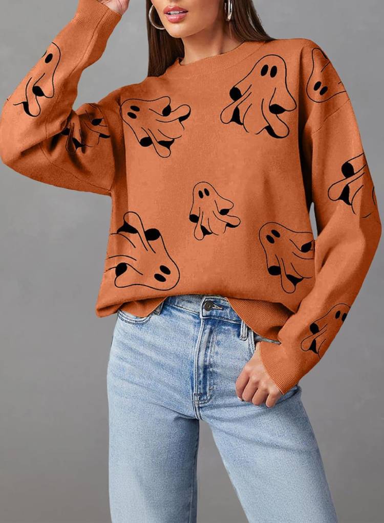 Long Sleeve Floral Print Cable Knit Pullover Sweater Tops 21 Fall Aesthetic Sweater Ideas