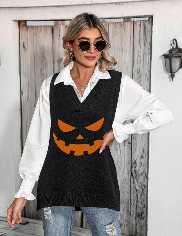 Sweater Vest Women Sleeveless V Neck Oversized 21 Fall Aesthetic Sweater Ideas