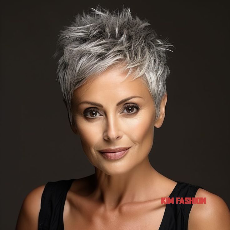 Modern Pixie Cut for Women Going Gray